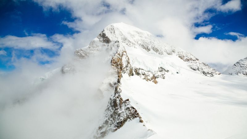 снежная гора, 4k, HD, снег, зима (horizontal)