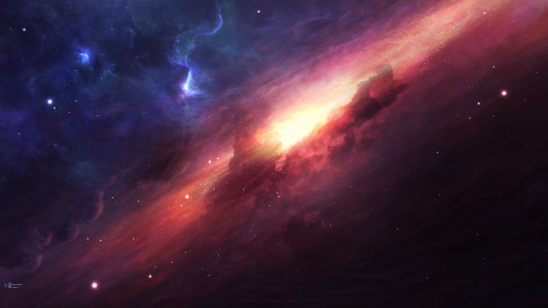 арт, космос, галактика, звезды (horizontal)