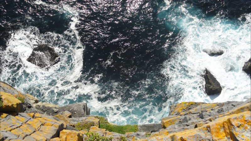 ирландия, 5k, 4k, скалы, пейзаж, море, океан, вода, камни, синий, природа (horizontal)