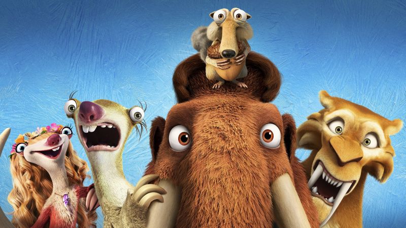 Ледниковый период 5: Столкновение неизбежно, сид, ленивец, мамонты, лучшие мультфильмы 2016 (horizontal)