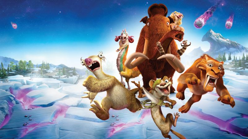 Ледниковый период 5: Столкновение неизбежно, сид, ленивец, мамонты, лучшие мультфильмы 2016 (horizontal)