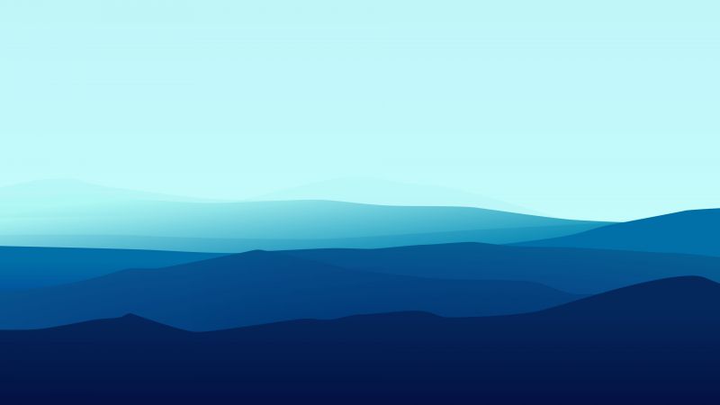 лес, туман, 4k, 5k, iPhone обои, голубой (horizontal)