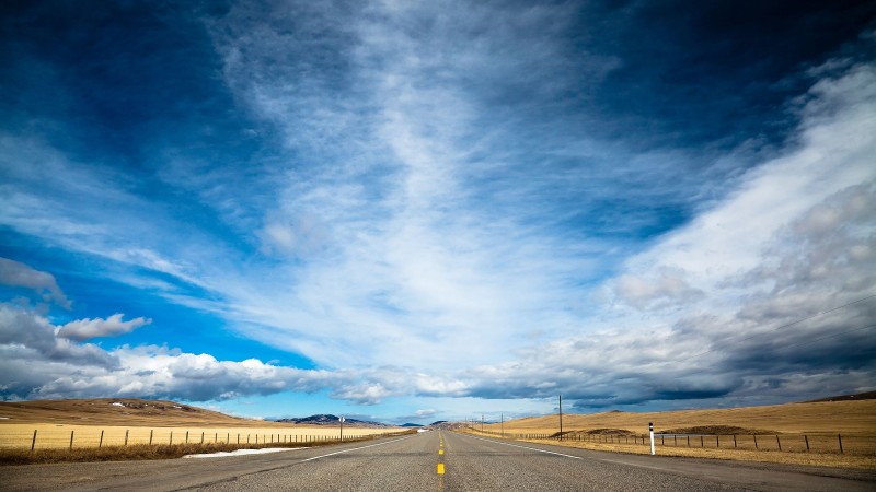дорога, 4k, HD, облака, небо, мечта (horizontal)