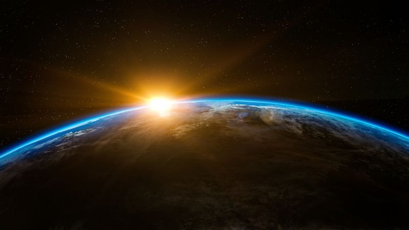Земля, рассвет, планета, космос (horizontal)