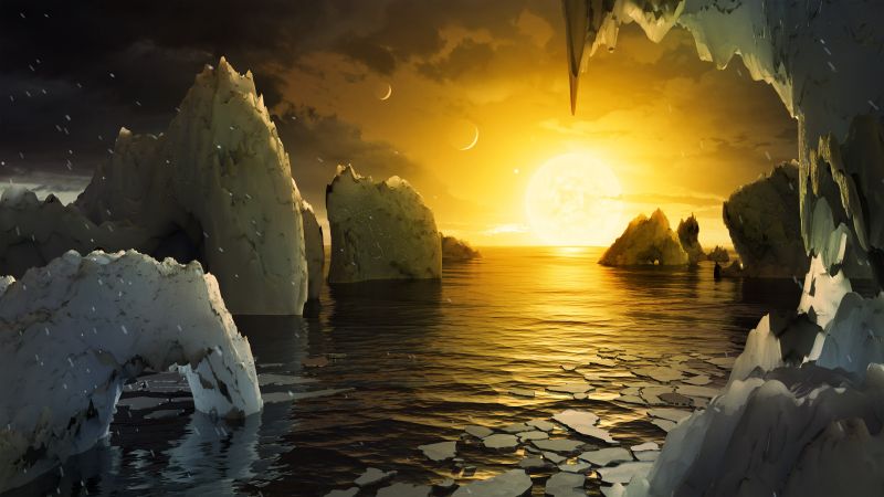 экзопланета, океан, лед (horizontal)