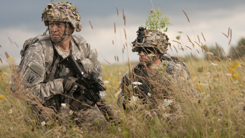 солдат, армия США, камуфляж (horizontal)