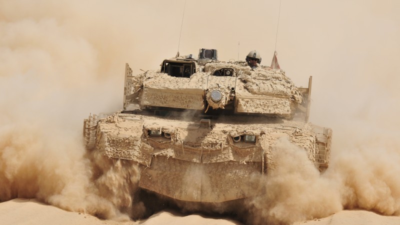 Леопард 2A5, танк, Бундесвер, песок (horizontal)