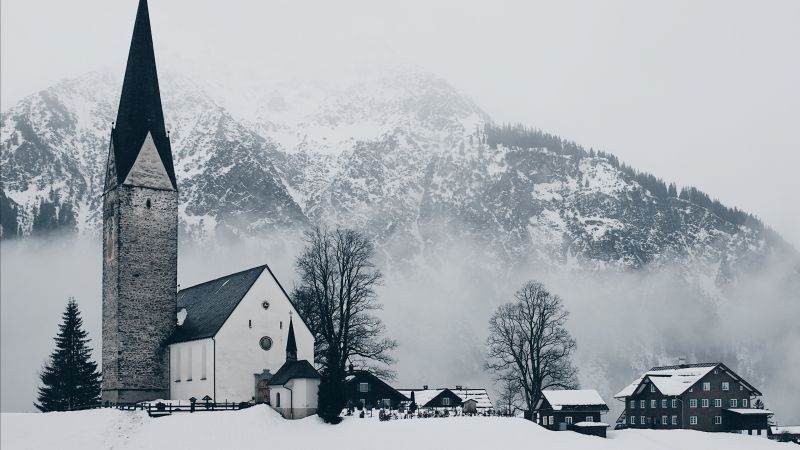 Австрия, снег, зима (horizontal)