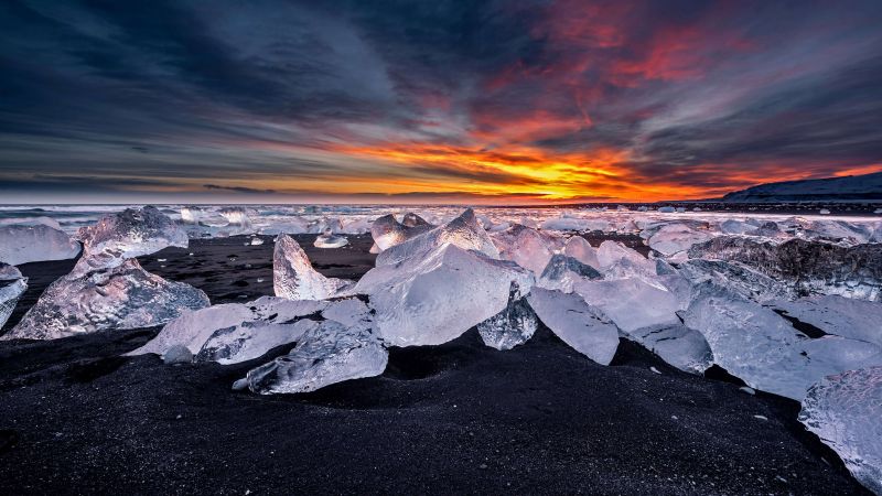 Исландия, снег, зима, лед (horizontal)