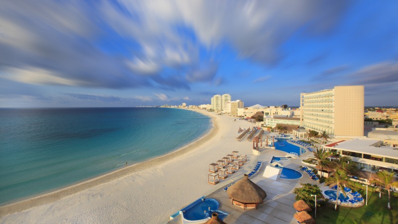Канкун, Мексика, Лучшие пляжи 2017, курорт, путешествие, туризм, море, океан, небо (horizontal)