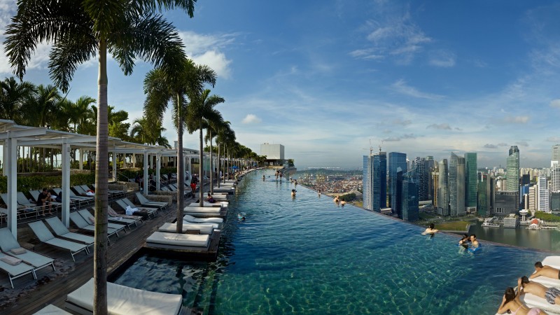 Марина Бэй Сандс, отель, бассейн, бесконечный бассейн, гостинница, отдых, туризм, Сингапур, бронирование (horizontal)