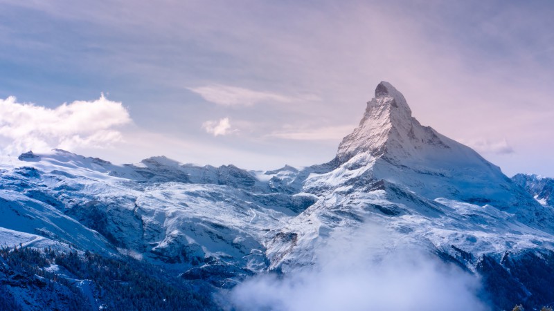 Церматт, 4k, HD, Вал, Швейцария, путешествие, туризм, курорт, гора, снег, небо, облака (horizontal)