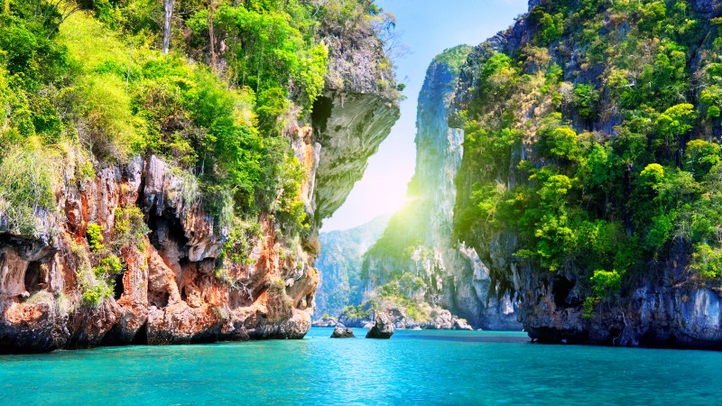таиланд паттайя, 5k, 4k, 8k, пляж, океан, горы (horizontal)