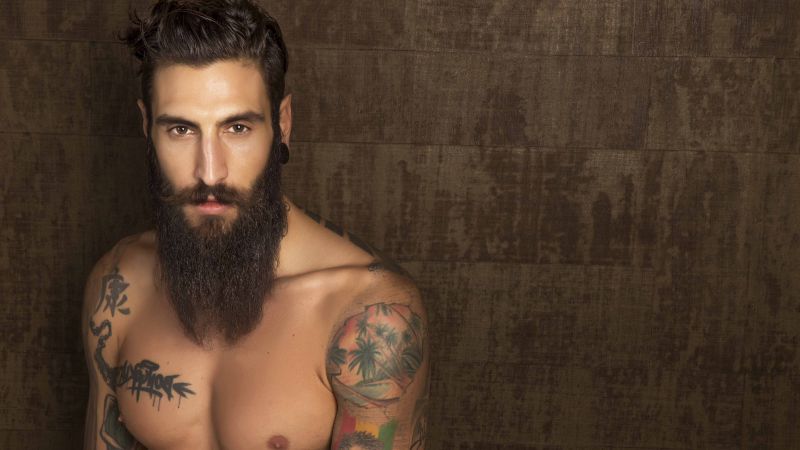 Маттео Маринелли, Топ модель, борода, тату, татуировка (horizontal)
