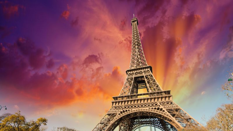 Эйфелева башня, Париж, Франция, Туризм, Путешествие (horizontal)