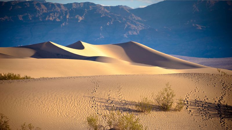 Долина Смерти, 5k, 4k, США, пустыня, песок, горы (horizontal)