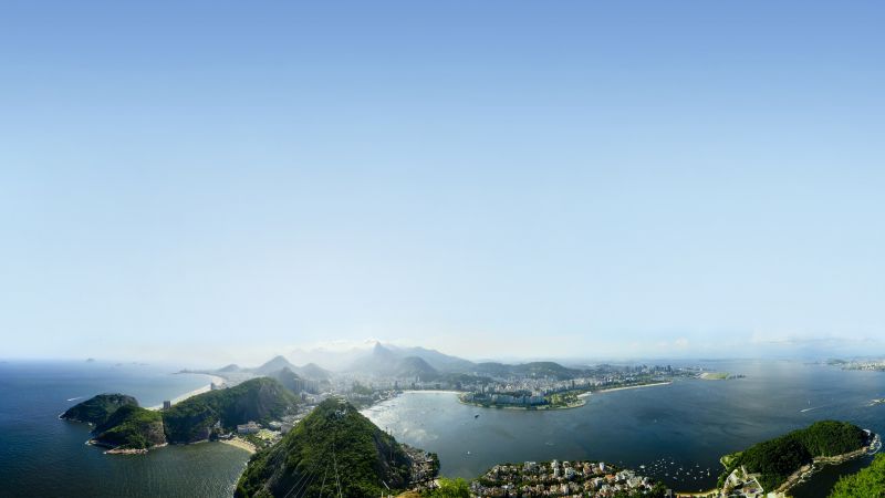 Рио-де-Жанейро, 5k, 4k, небо, облака, аэрофотосъемка (horizontal)