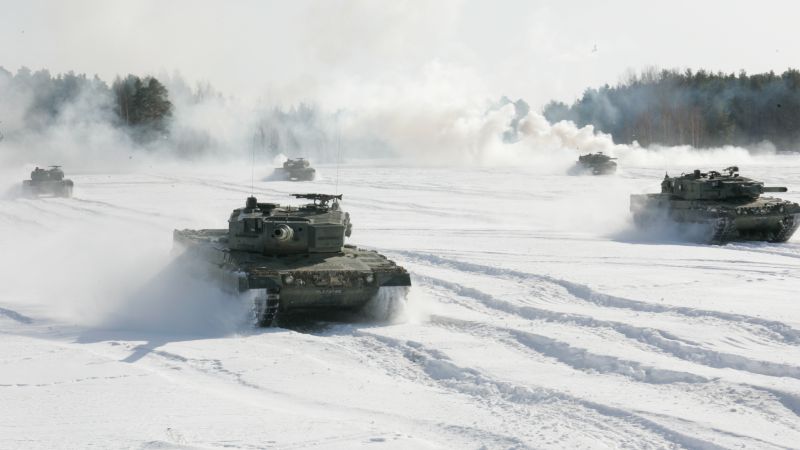 Леопард 2A4, Немецкая армия, танк, снег (horizontal)