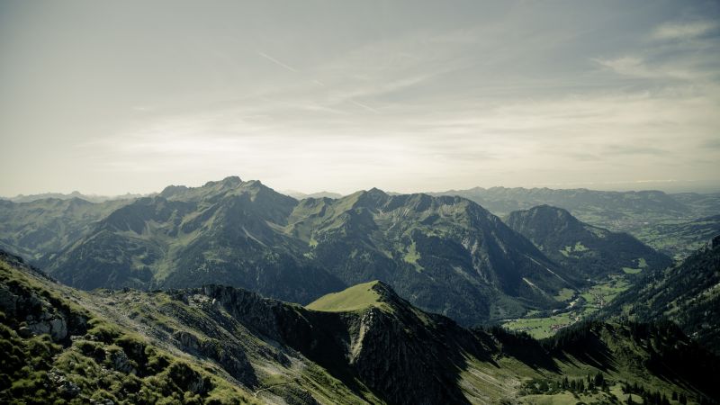 Альгой, 4k, 5k, Германия, горы, холмы, небо (horizontal)