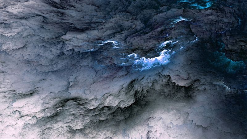 Облака, 5k, 4k wallpaper, 8k, абстрактные, синий (horizontal)