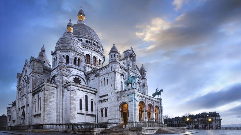 Париж, Франция, Монмартр, Базилика, путешествия, туризм (horizontal)