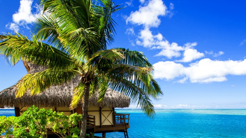 Мальдивские острова, 4k, HD, отпуск, отдых, путешествие, бронирование, остров, океан, бунгало, пляж, небо (horizontal)