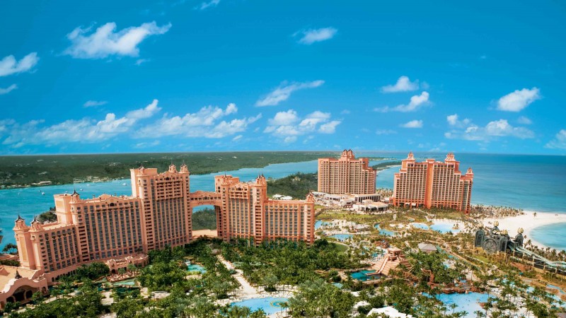 Багамы, остров, отдых, курорт, отель, море, океан, бассейн, путешествие, пляж, пальма, синий, голубой (horizontal)