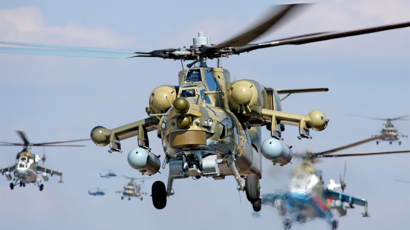 Ми-28, Ночной охотник, ударный вертолёт, ВВС России, Армия России (horizontal)