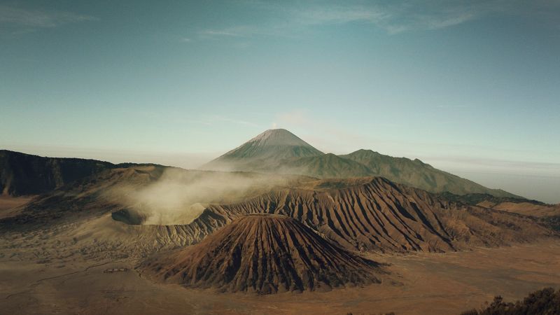 гора, 5k, 4k, Индонезия, пустыня, песок (horizontal)