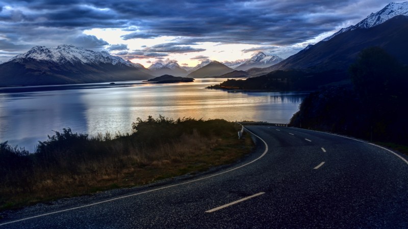 новая зеландия, 4k, HD, природа, пейзаж, Небо, облака, горы, озеро (horizontal)