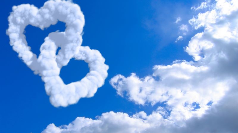 сердце, 5k, 4k, 8k, облако, голубое небо (horizontal)