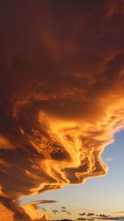 облако, 4k, HD, небо, закат (vertical)