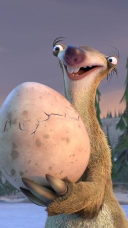 Ледниковый период: погоня за яйцами, Сид, яйцо, лучшие мультфильмы 2016 (vertical)