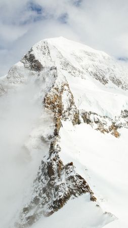 снежная гора, 4k, HD, снег, зима (vertical)