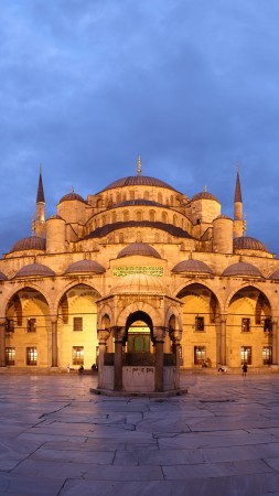 стамбул, голубая мечеть, путешествие, облака (vertical)