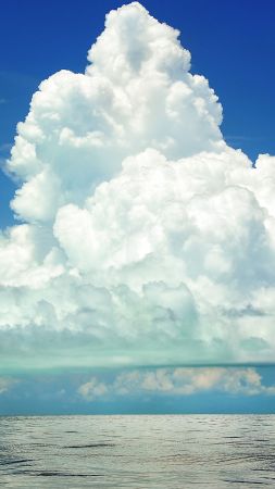 облака, 4k, HD, небо, море (vertical)