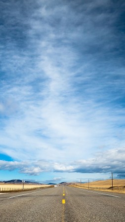 дорога, 4k, HD, облака, небо, мечта (vertical)