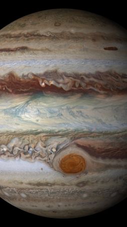 Юпитер, Джуно, 4k, HD, Юнона, НАСА, космос, планета (vertical)