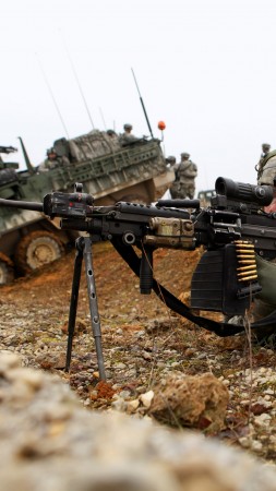 пулемёт, солдат, Армия США, M249, LMG (vertical)