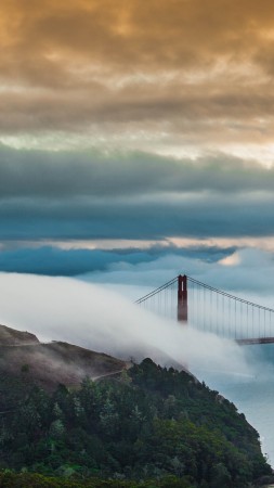 Золотые Ворота, Сан-Франциско, туман (vertical)