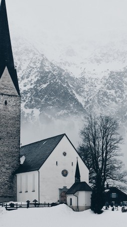 Австрия, снег, зима (vertical)