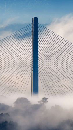 небо, облака, мост (vertical)