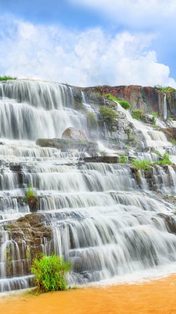 Пангур Водопад, 4k, HD, водопад, гора, река, Датат (vertical)