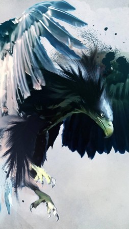 орел, полет, рисунок (vertical)