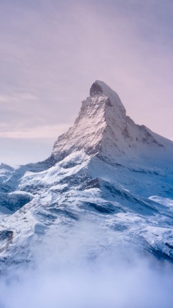 Церматт, 4k, HD, Вал, Швейцария, путешествие, туризм, курорт, гора, снег, небо, облака (vertical)