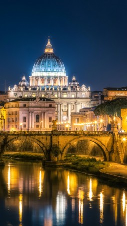 Мост Святого Ангела, Рим, Италия, туризм, Путешествие (vertical)