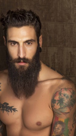 Маттео Маринелли, Топ модель, борода, тату, татуировка (vertical)