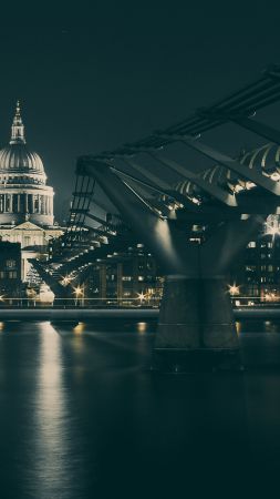 Великобритания, мост, ночь, река (vertical)