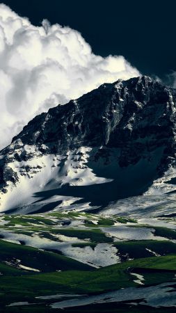 Арагац, 5k, 4k, Армения, горы, облака (vertical)