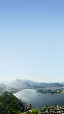 Рио-де-Жанейро, 5k, 4k, небо, облака, аэрофотосъемка (vertical)